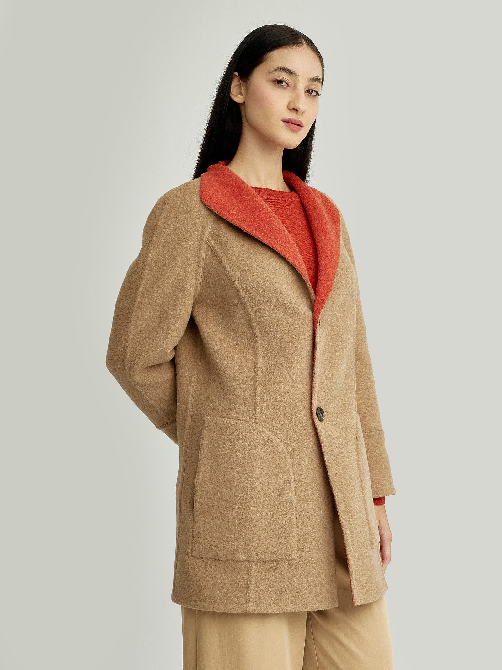 Yuriel Coat Baby Alpaca Color Orange