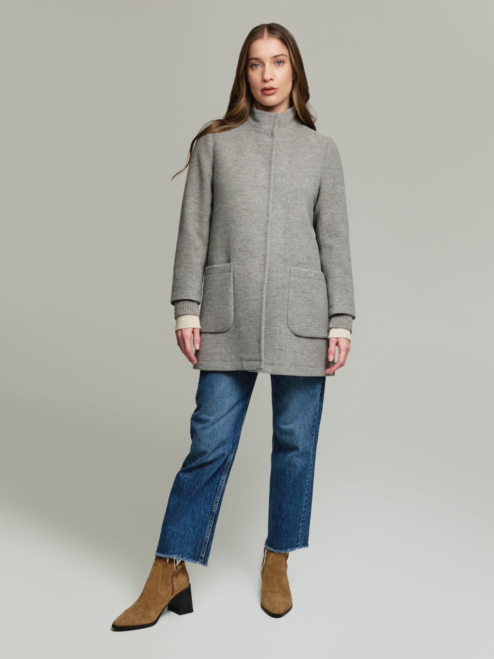 Ynes Coat Baby Alpaca & Wool Color Grey