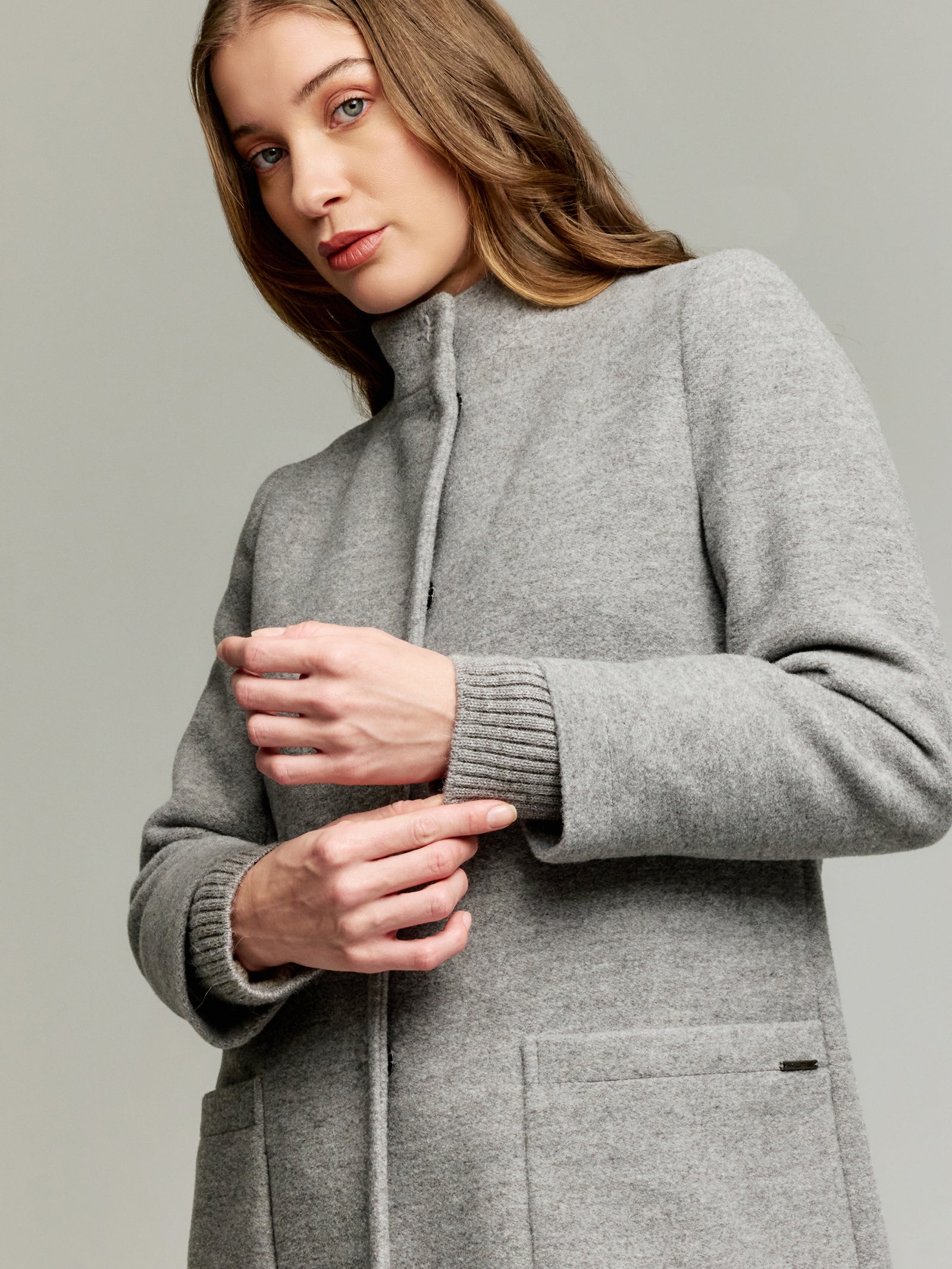 Ynes Coat Baby Alpaca & Wool Color Grey