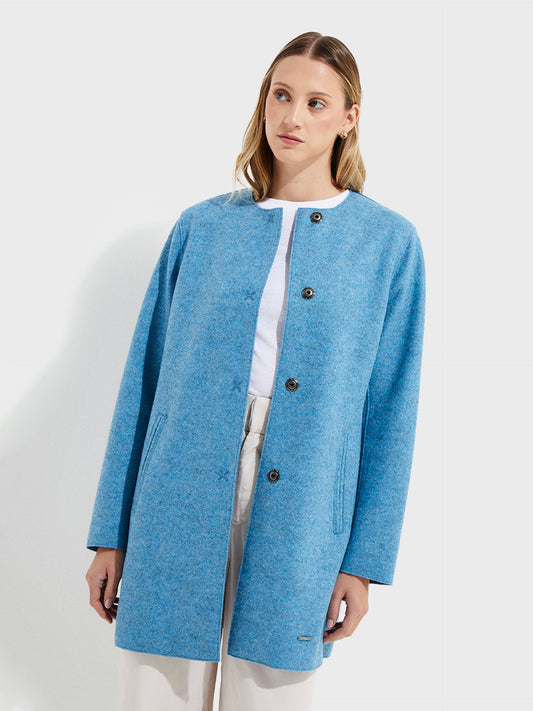 Abrigo Urdina Alpaca Y Lana Color Azul