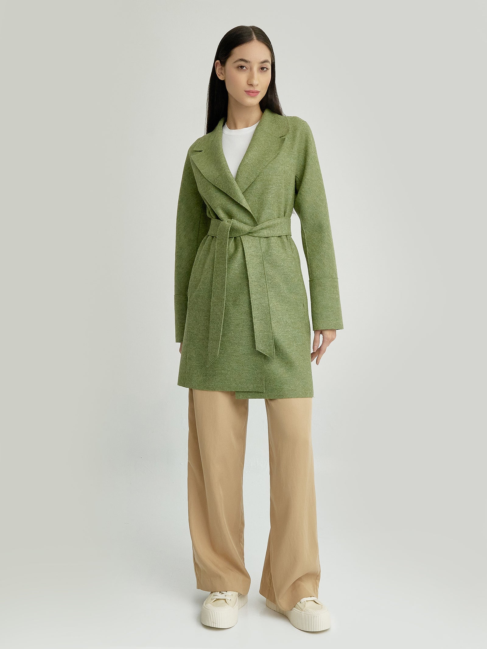 Yrene Coat Alpaca Color Green