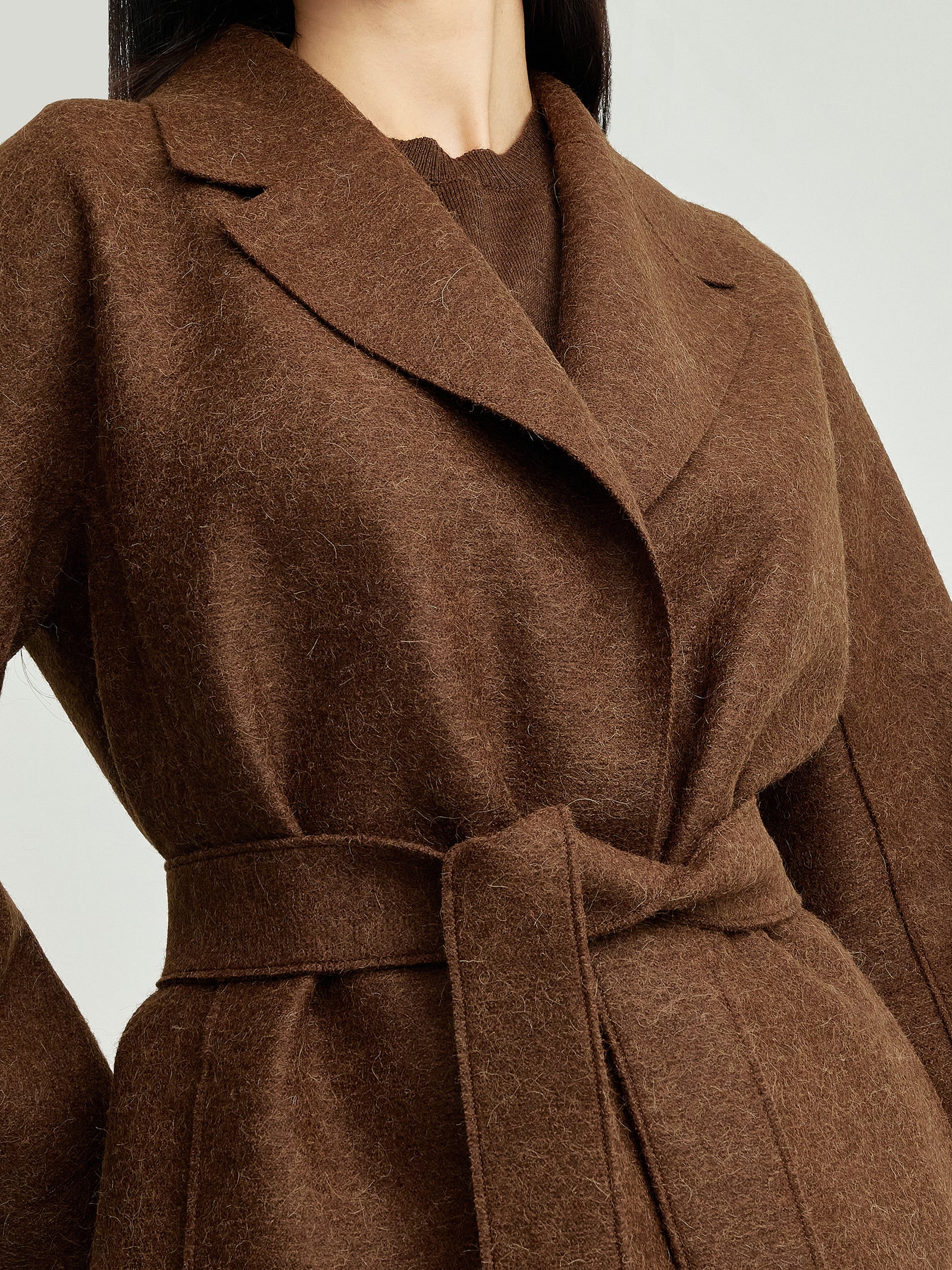 Yrene Coat Alpaca Color Brown