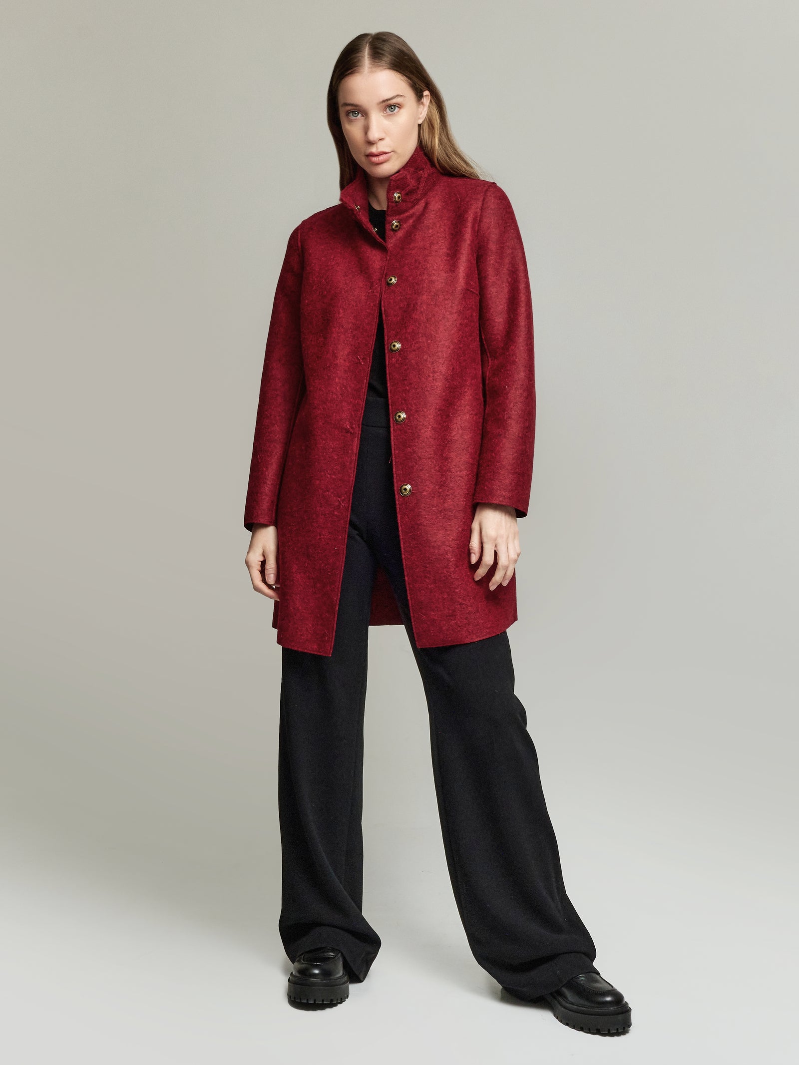 Yoko Coat Alpaca Color Red