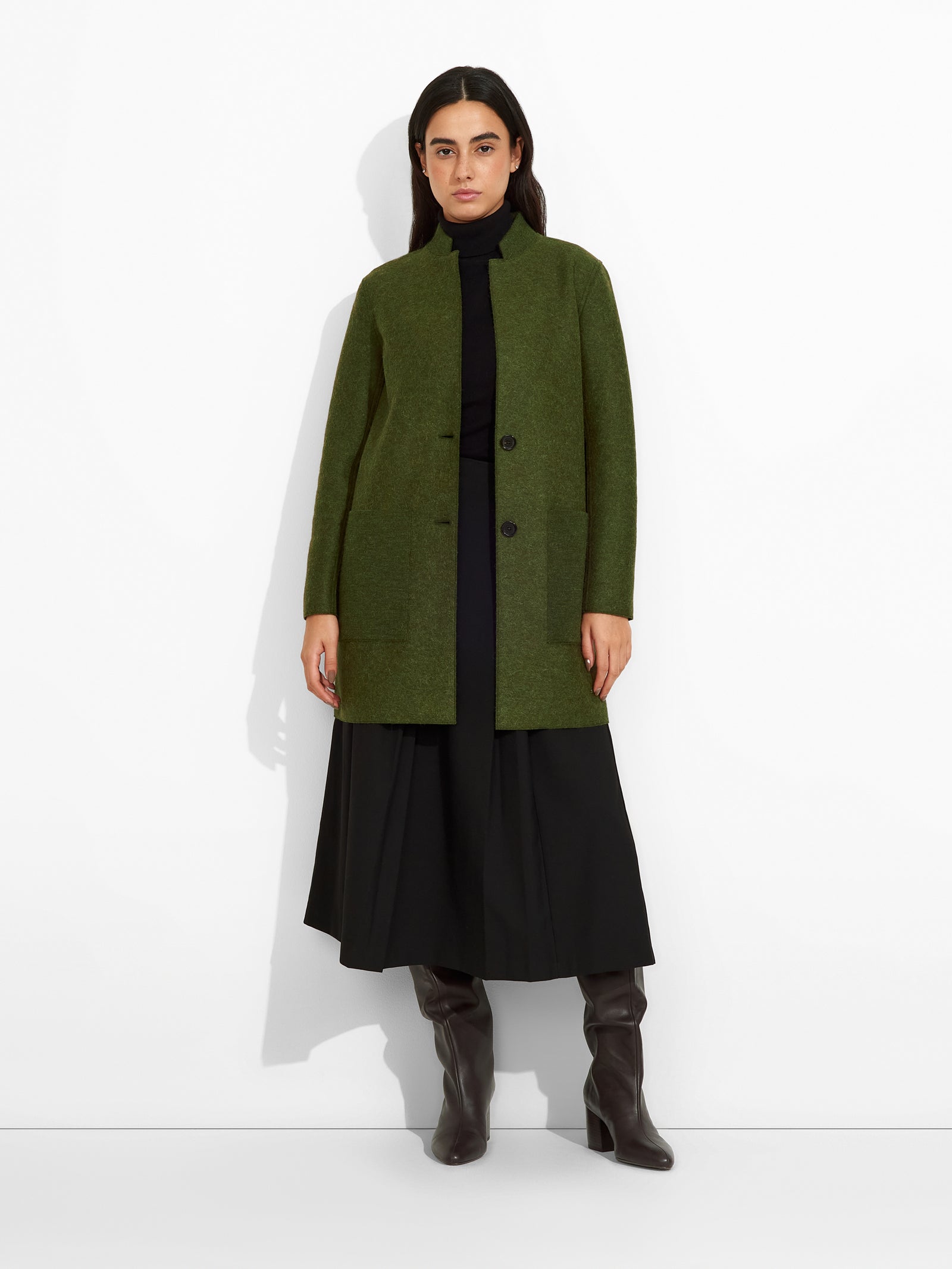 Zybil Coat Alpaca Color Green