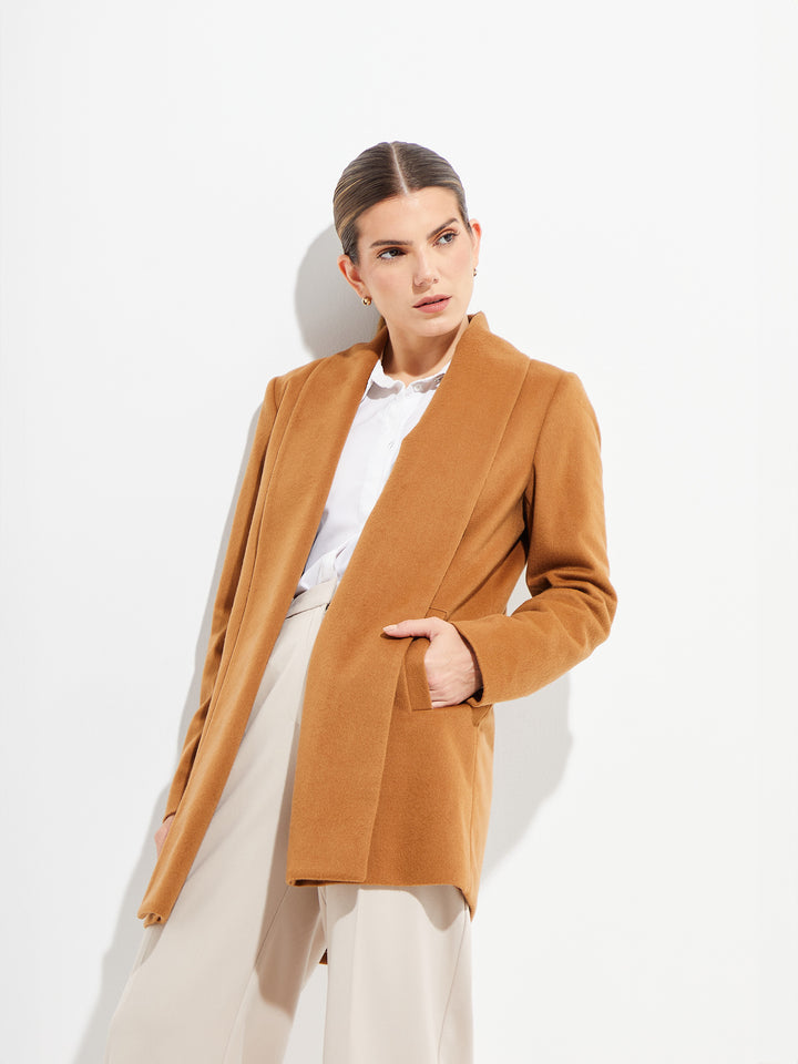 Short Swing - Abrigo Vicuña Vicuña Color Camel