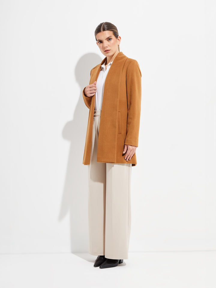 Short Swing - Abrigo Vicuña Vicuña Color Camel