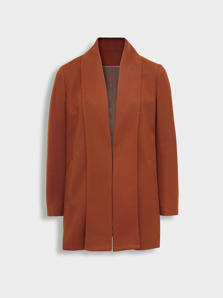 Short Swing Coat Vicuña Color Orange