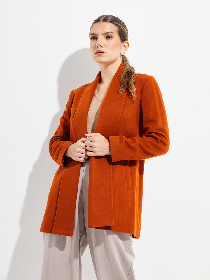Short Swing Coat Vicuña Color Orange