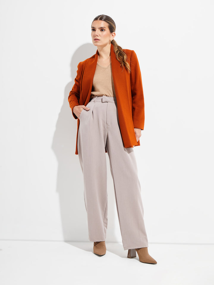 Short Swing Coat Vicuña Color Orange