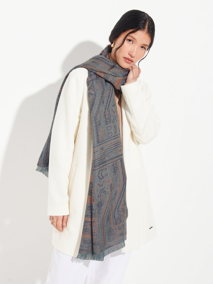 Paracas - 19 Shawl Royal Alpaca And Silk Color Blue