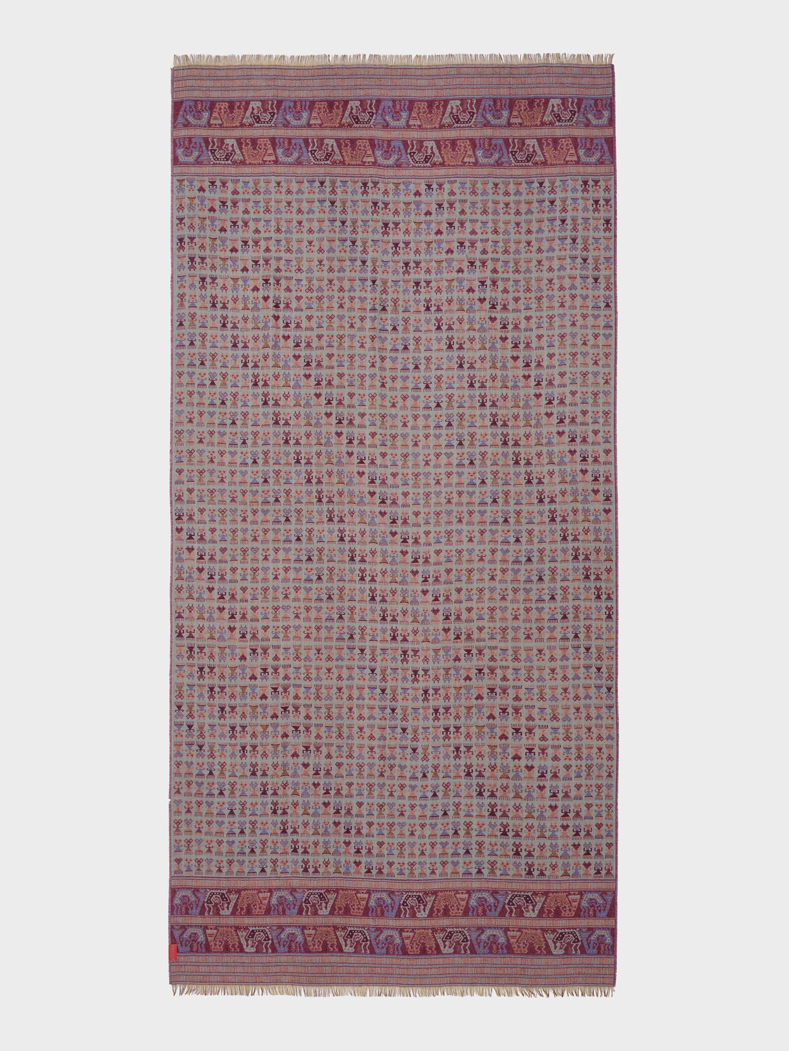 Lambayeque - 9 Shawl Royal Alpaca And Silk Color Red