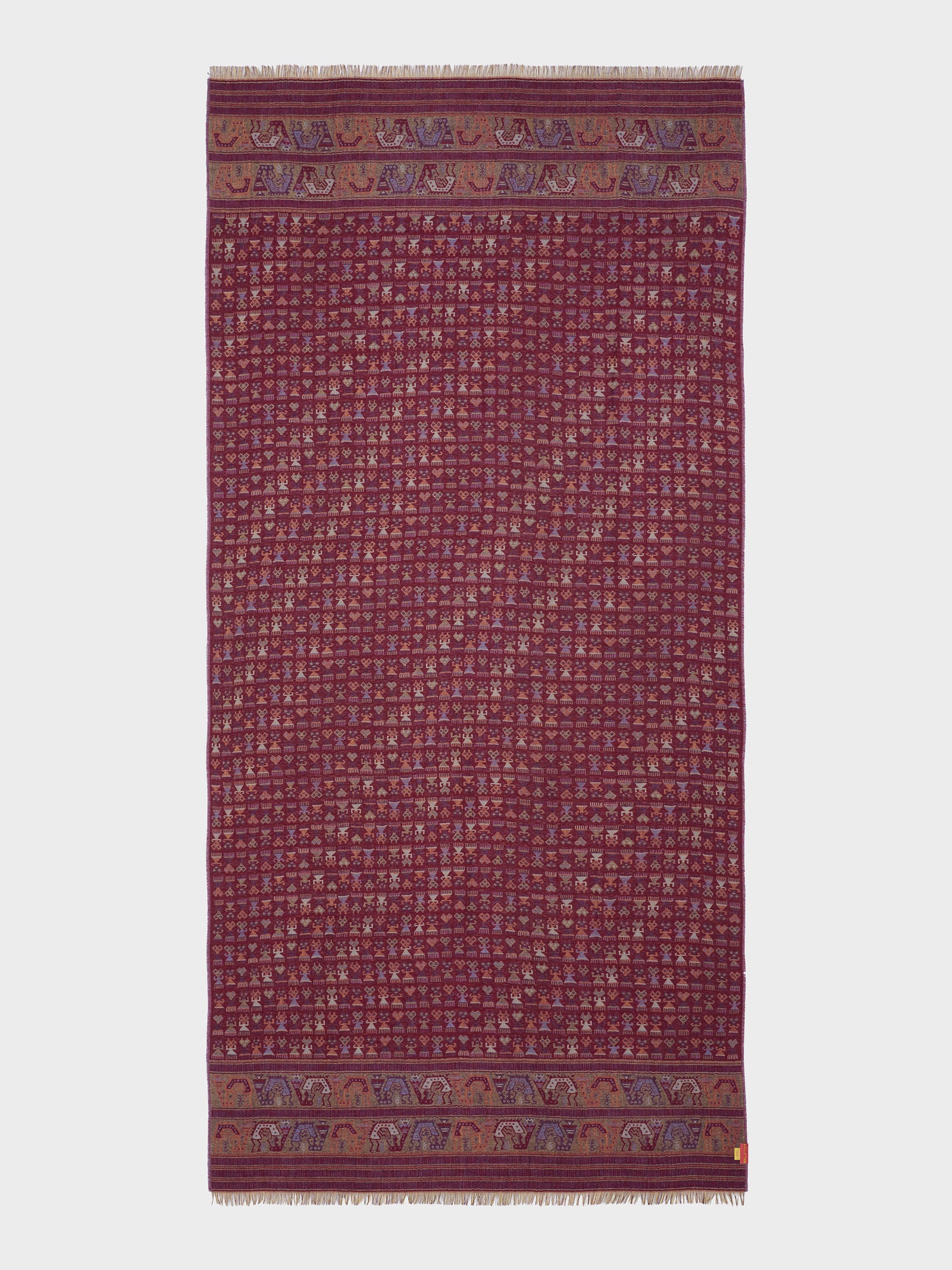 Lambayeque - 9 Shawl Royal Alpaca And Silk Color Red