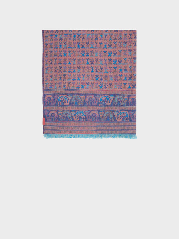 Lambayeque - 9 Shawl Royal Alpaca And Silk Color Blue