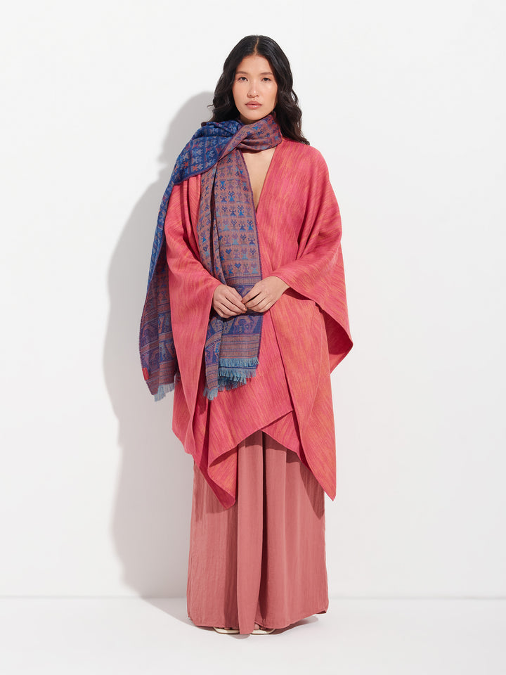 Lambayeque - 9 Shawl Royal Alpaca And Silk Color Blue