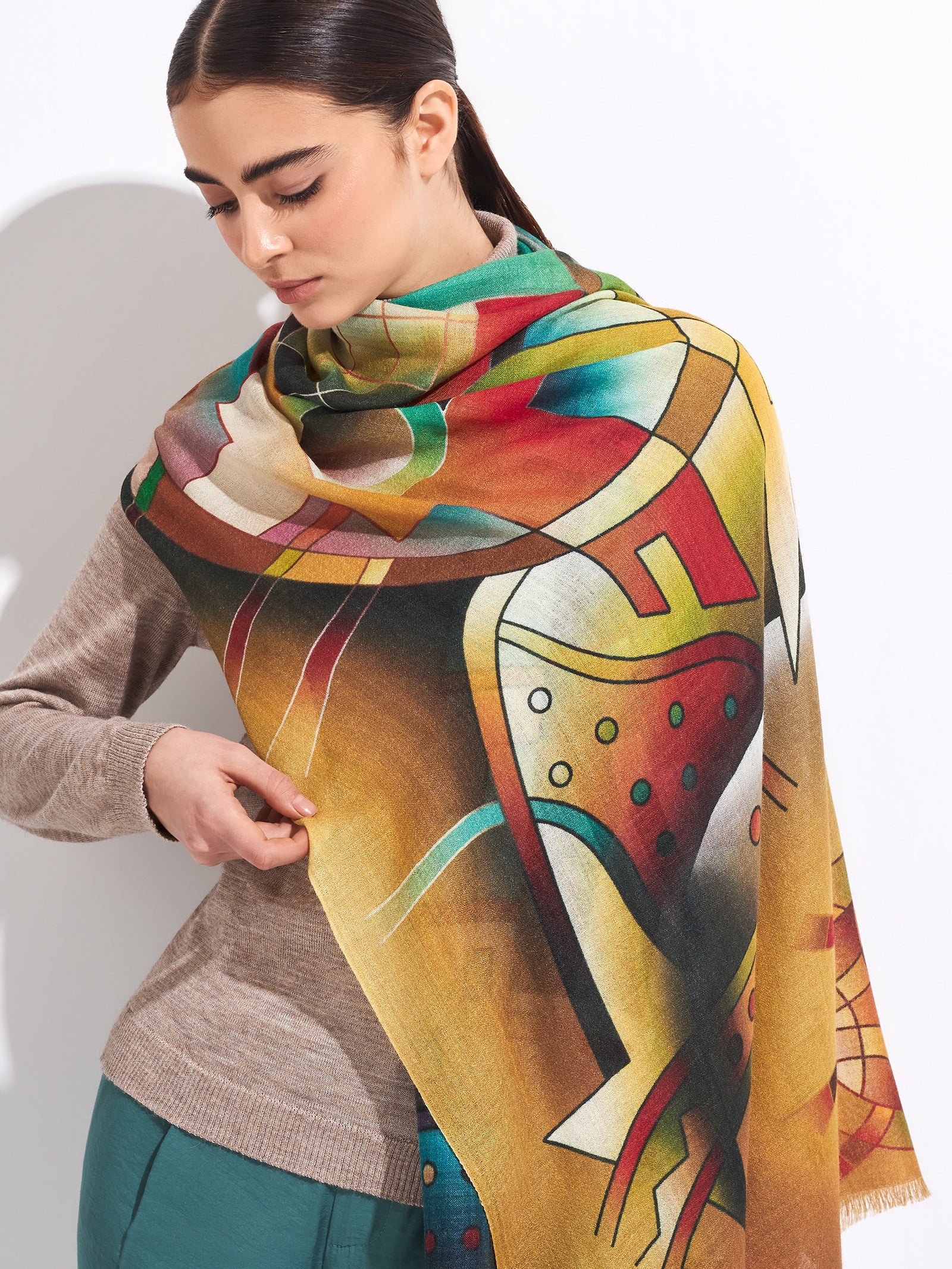 Luna Llena Me Cubre De Energia Shawl Alpaca & Silk Color Multicolor