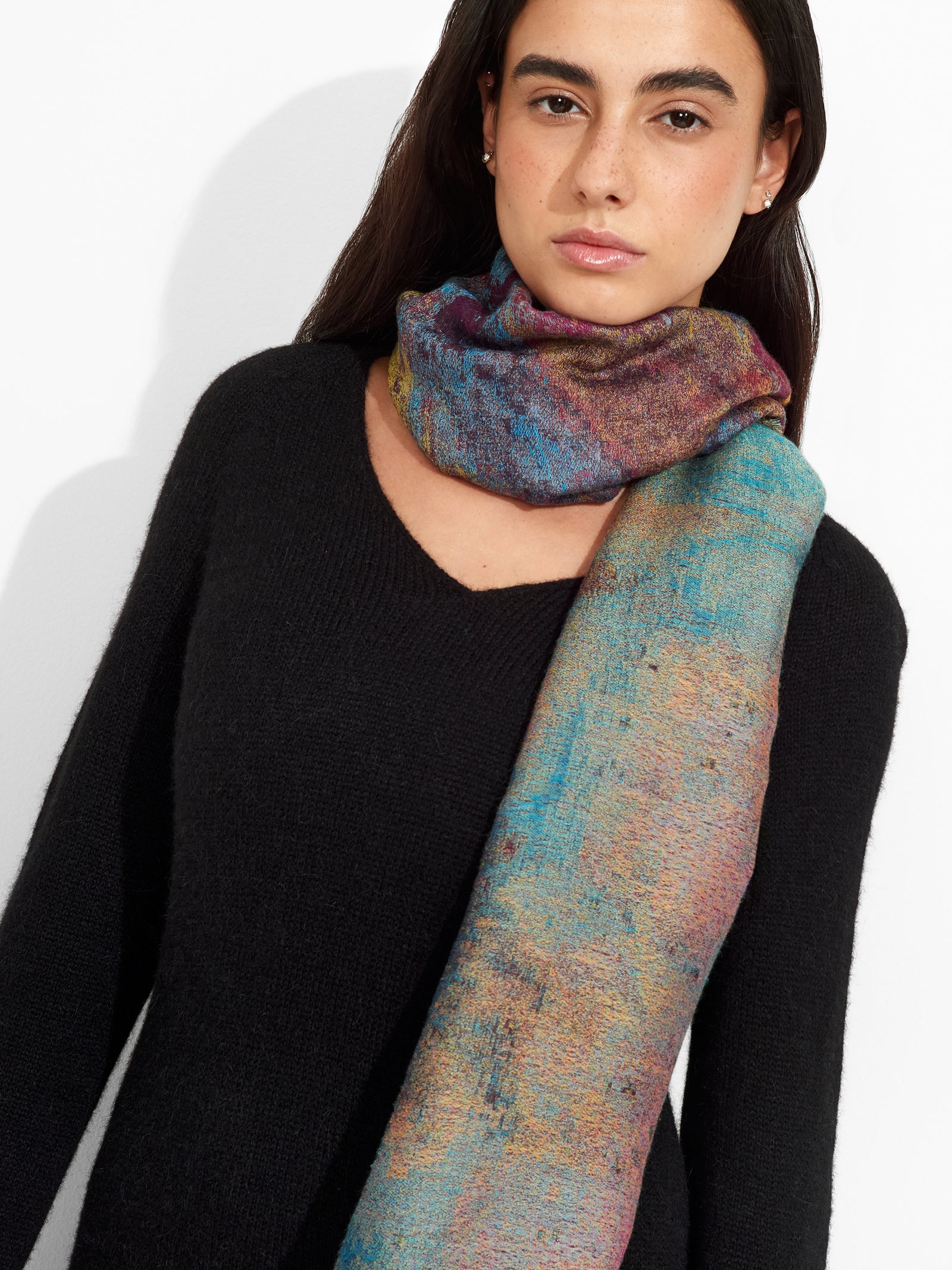 Nebulosa De Orion Shawl Royal Alpaca And Silk Color Multicolor