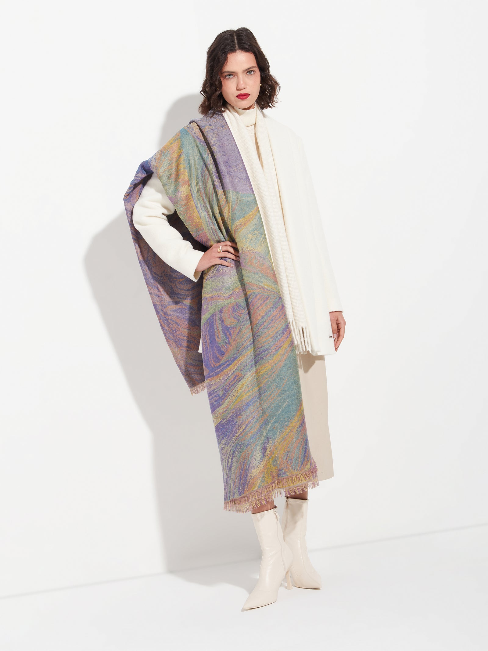 Capilla De Marmol Shawl Royal Alpaca And Silk Color Multicolor