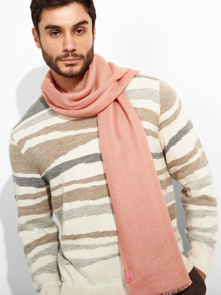 Estola Alondra De Baby Alpaca Color Rosado