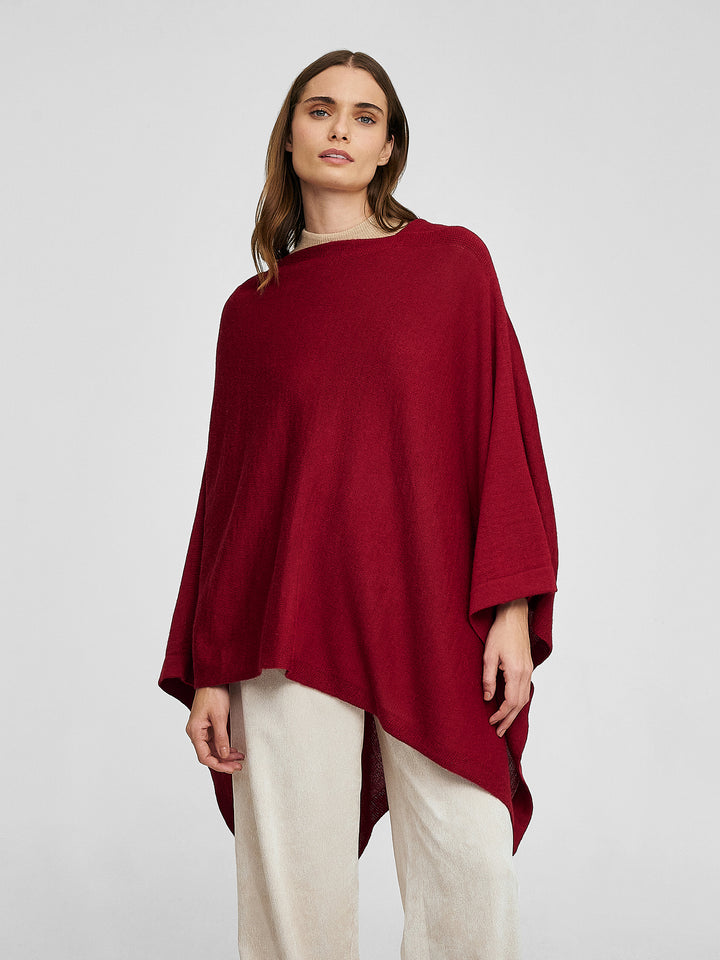 Almendra Poncho Baby Alpaca Color Rumba