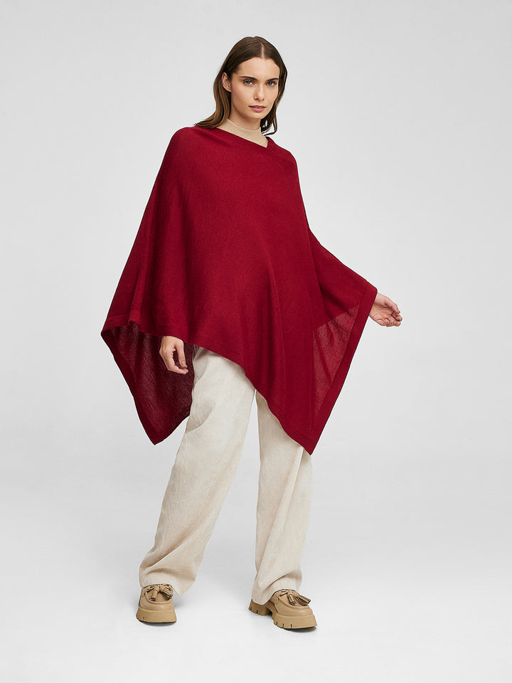 Almendra Poncho Baby Alpaca Color Rumba
