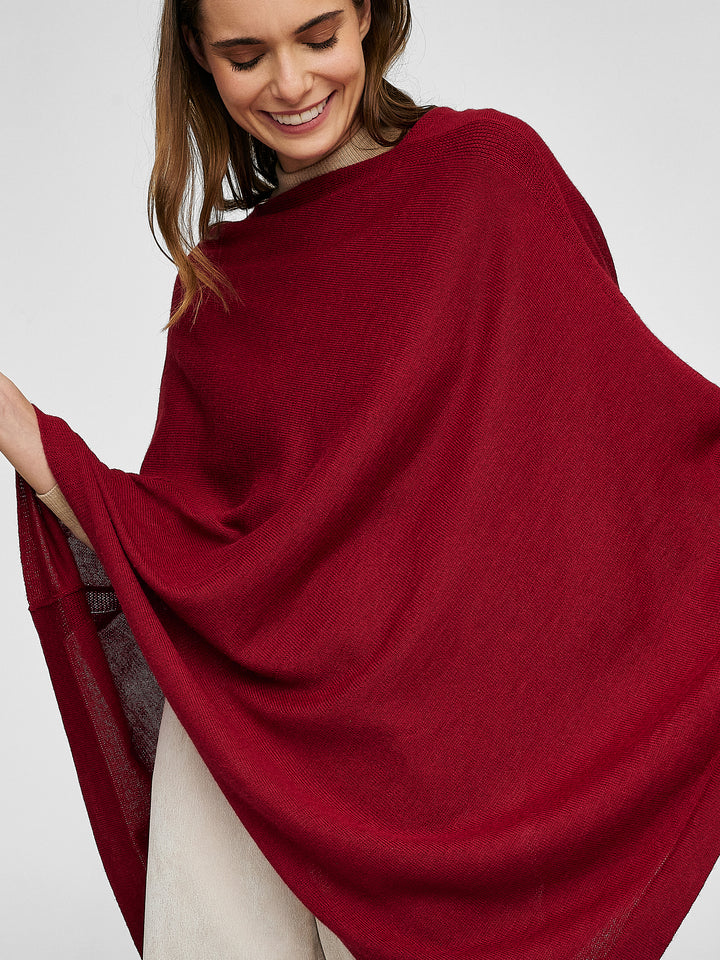 Almendra Poncho Baby Alpaca Color Rumba