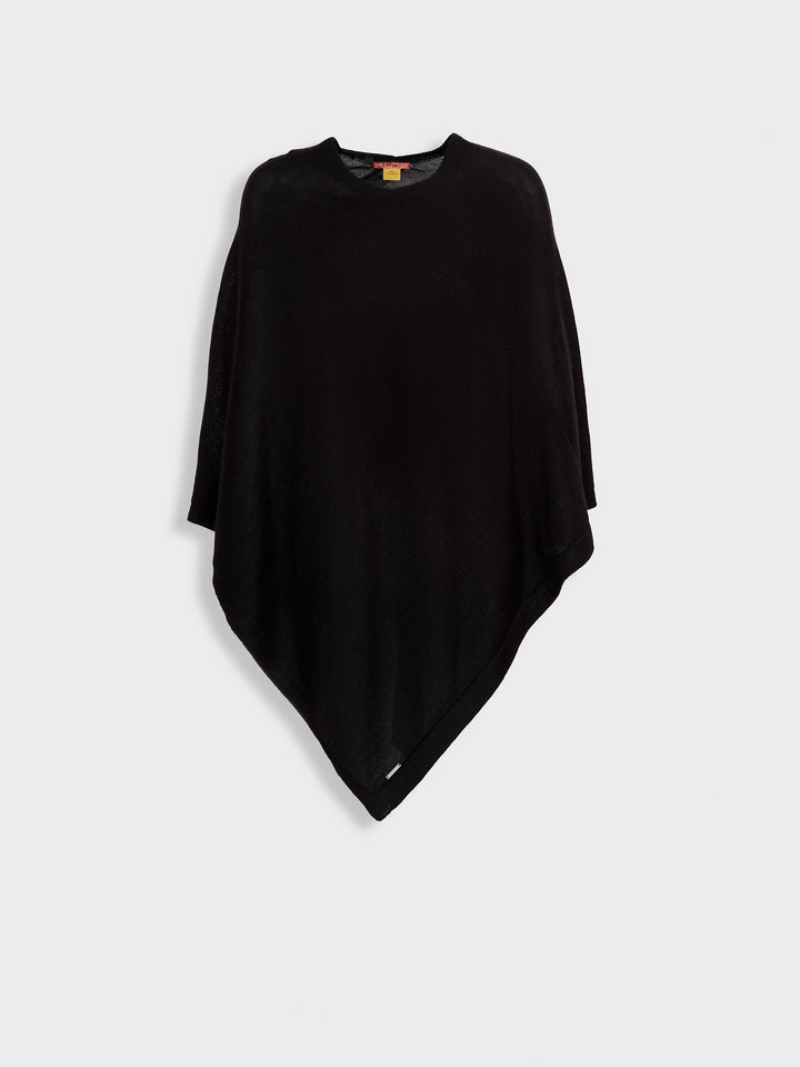 Poncho Almendra Baby Alpaca Color Negro
