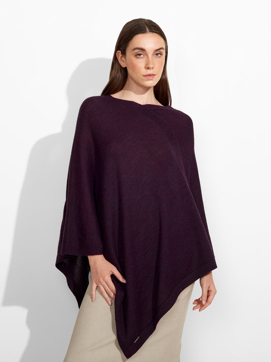 Almendra Poncho Baby Alpaca Color Morado
