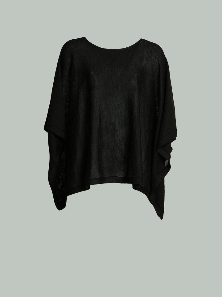 Britany Poncho Baby Alpaca Black Color Black