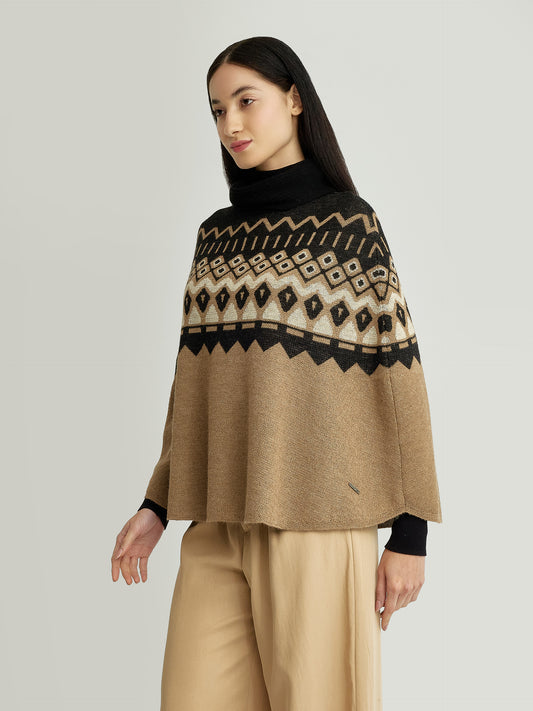 Poncho Yacinta Baby Alpaca Color Camel
