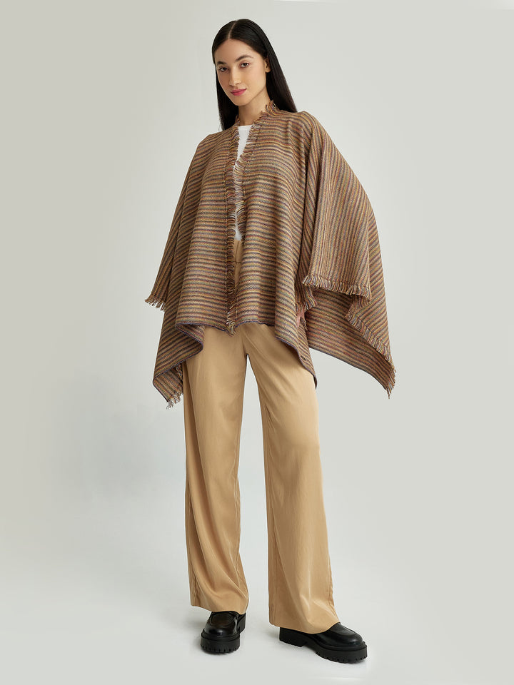 Yudith Poncho Baby Alpaca Color Brown