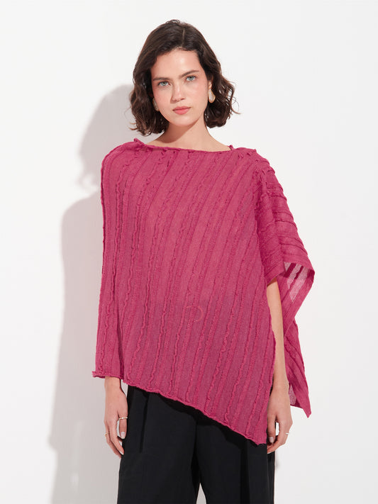 Zarina Poncho Baby Alpaca Color Fuchsia