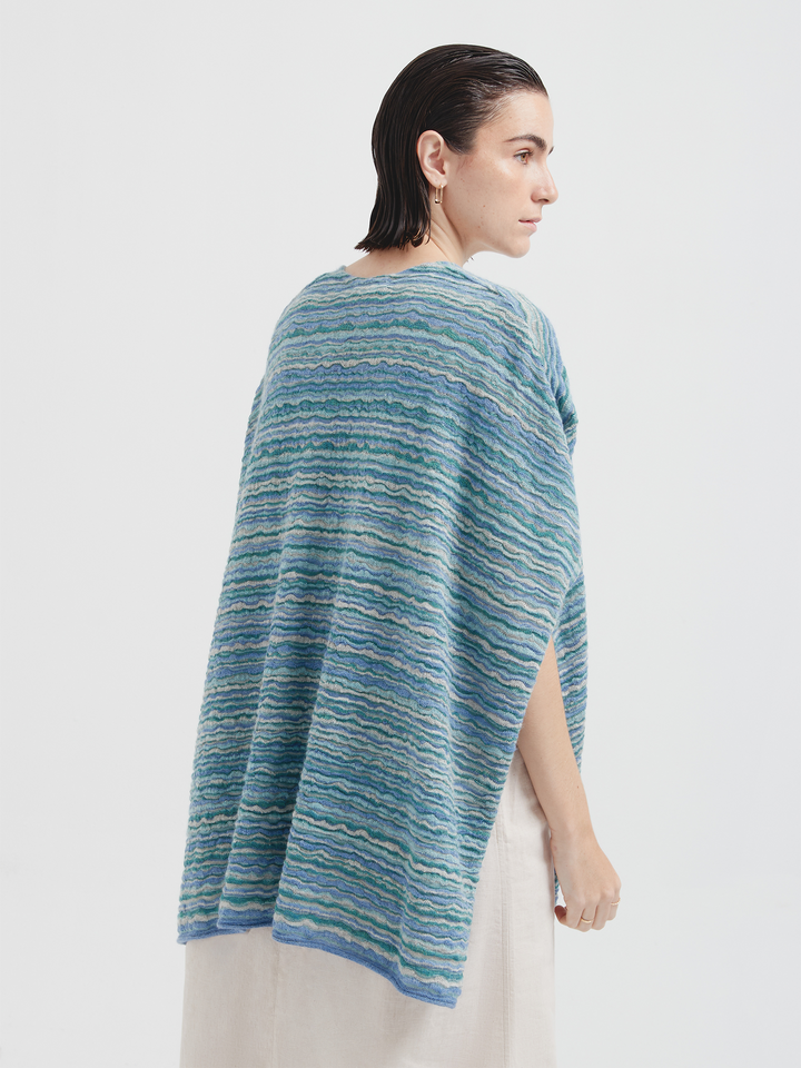 Corina Poncho Baby Alpaca Color Sky Blue