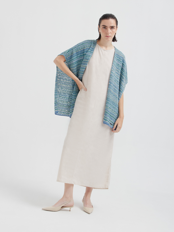 Corina Poncho Baby Alpaca Color Sky Blue