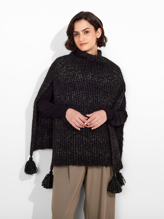 Poncho Zpazio Suri Alpaca Color Negro