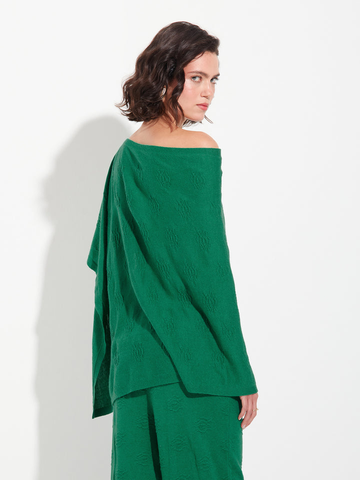 Zabeth Poncho Cotton Color Green
