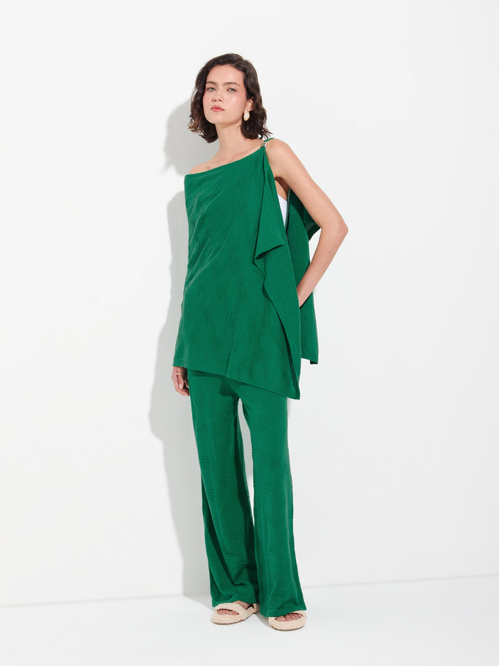 Zabeth Poncho Cotton Color Green