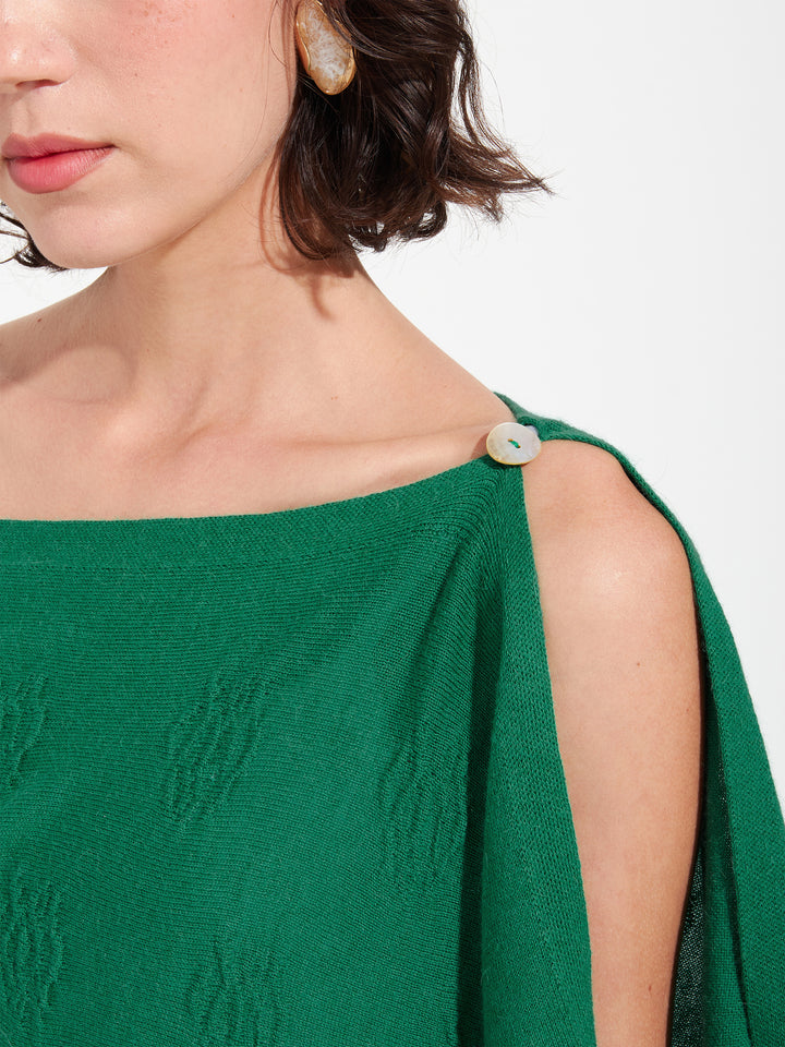 Zabeth Poncho Cotton Color Green