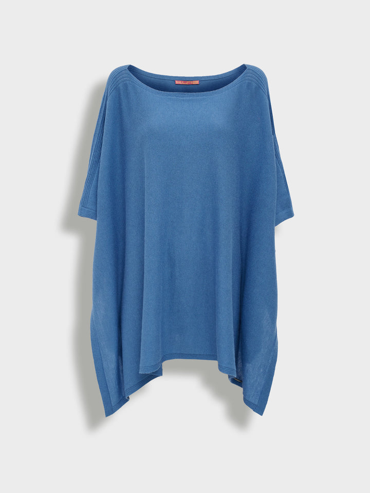 Zarah Poncho Cotton Color Blue