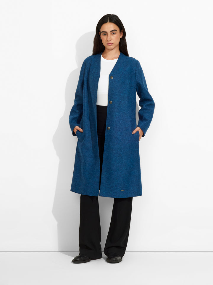Zumi Coat Alpaca Color Blue