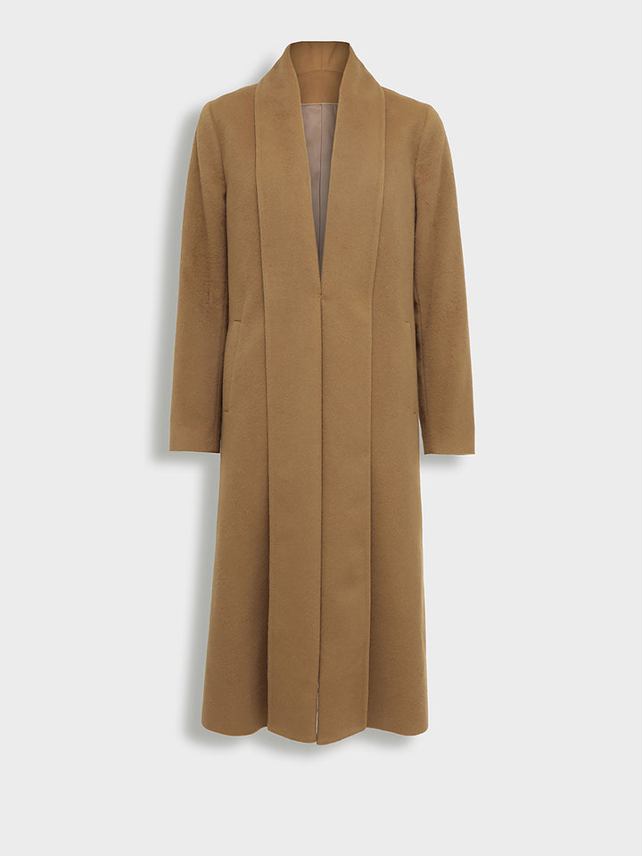 Long Swing Coat Vicuña Color Camel