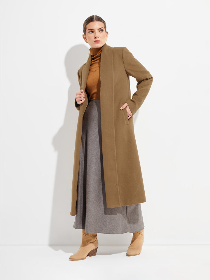 Long Swing Coat Vicuña Color Camel