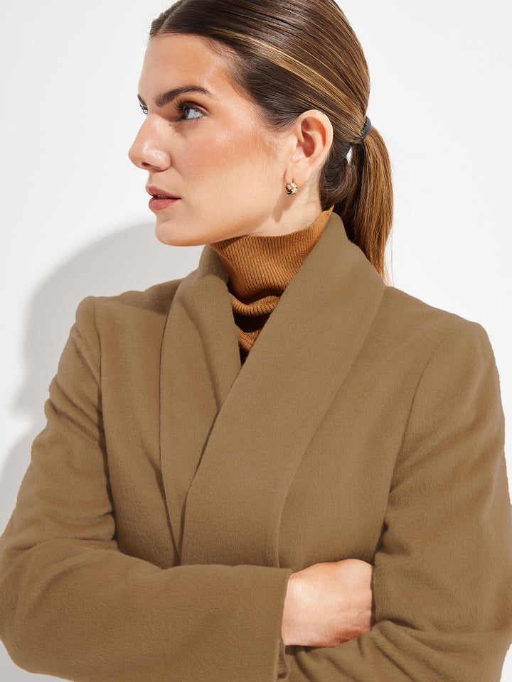 Long Swing Coat Vicuña Color Camel