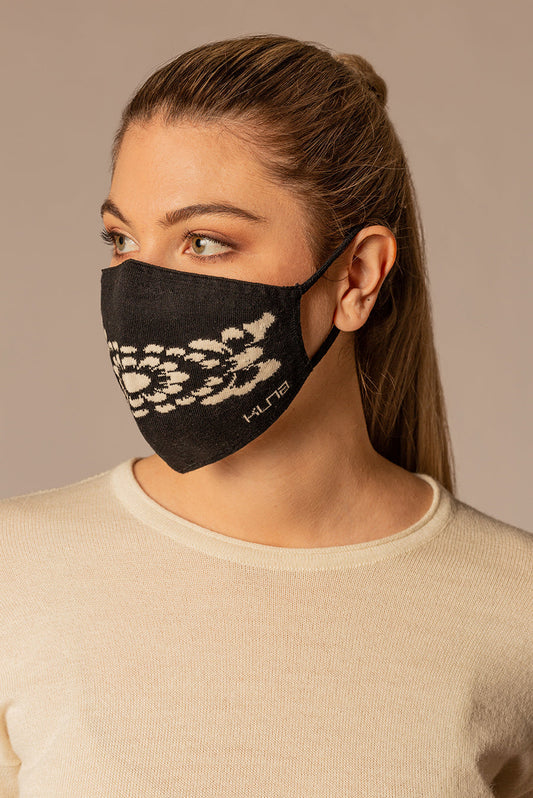Mascarilla facial Unamos de algodón color negro y crudo