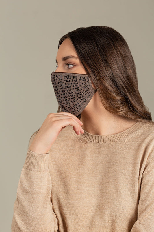 Mascarilla Ulan Algodón Color Cafã‰ Claro&amp; Negro