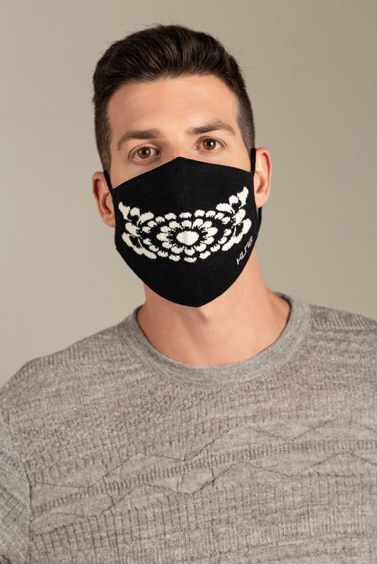 Mascarilla facial Unamos de algodón color negro y crudo