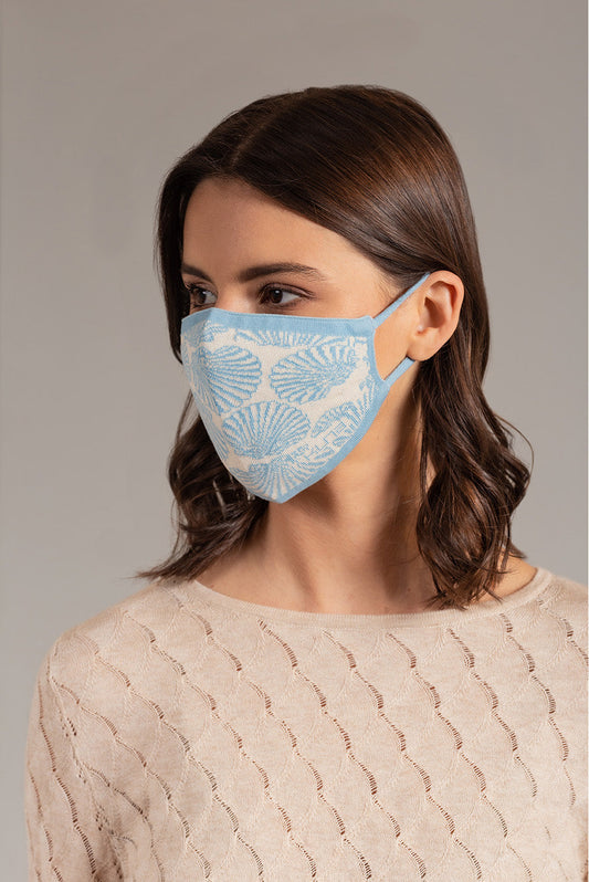 Mascarilla facial Uvola de algodón color azul claro