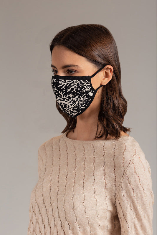 Mascarilla facial Uxor de algodón color blanco y negro