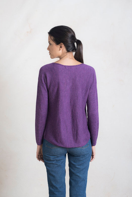 Sweater Roselina Baby Alpaca Color Petunia