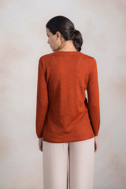 Suéter Radiance Baby Alpaca Color Rojo Ladrillo