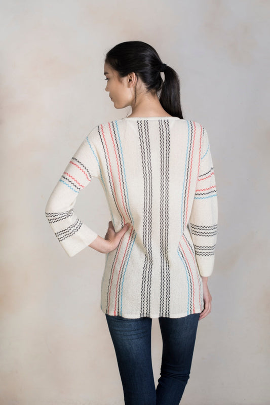 Suéter Túnica Reggae Baby Alpaca Color Crudo